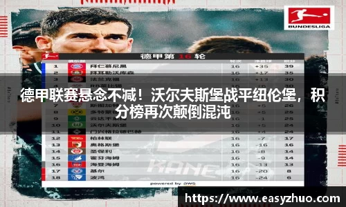 德甲联赛悬念不减！沃尔夫斯堡战平纽伦堡，积分榜再次颠倒混沌