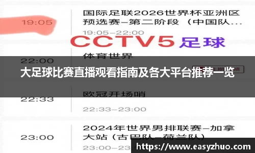 大足球比赛直播观看指南及各大平台推荐一览