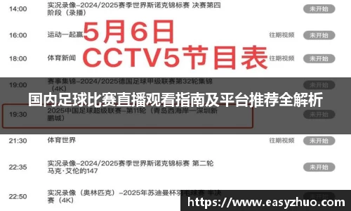 国内足球比赛直播观看指南及平台推荐全解析